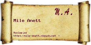 Mile Anett névjegykártya