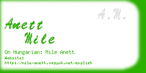 anett mile business card